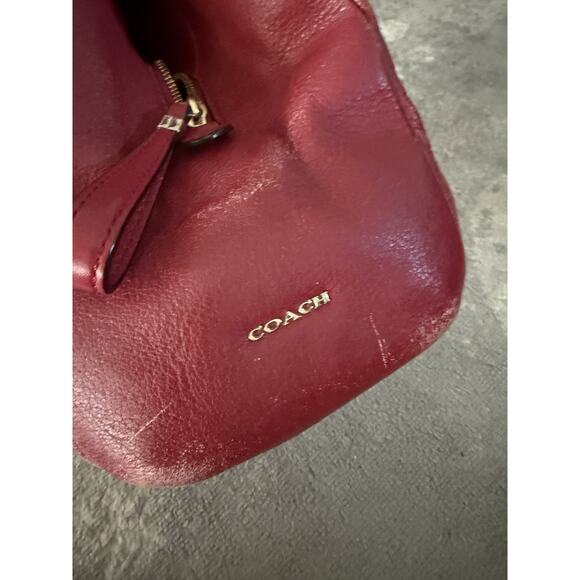 Coach Madison Scarlet Leather Phoebe Shoulder Bag Purse Scarlet Hobo w/ Dustbag - Picture 11 of 16